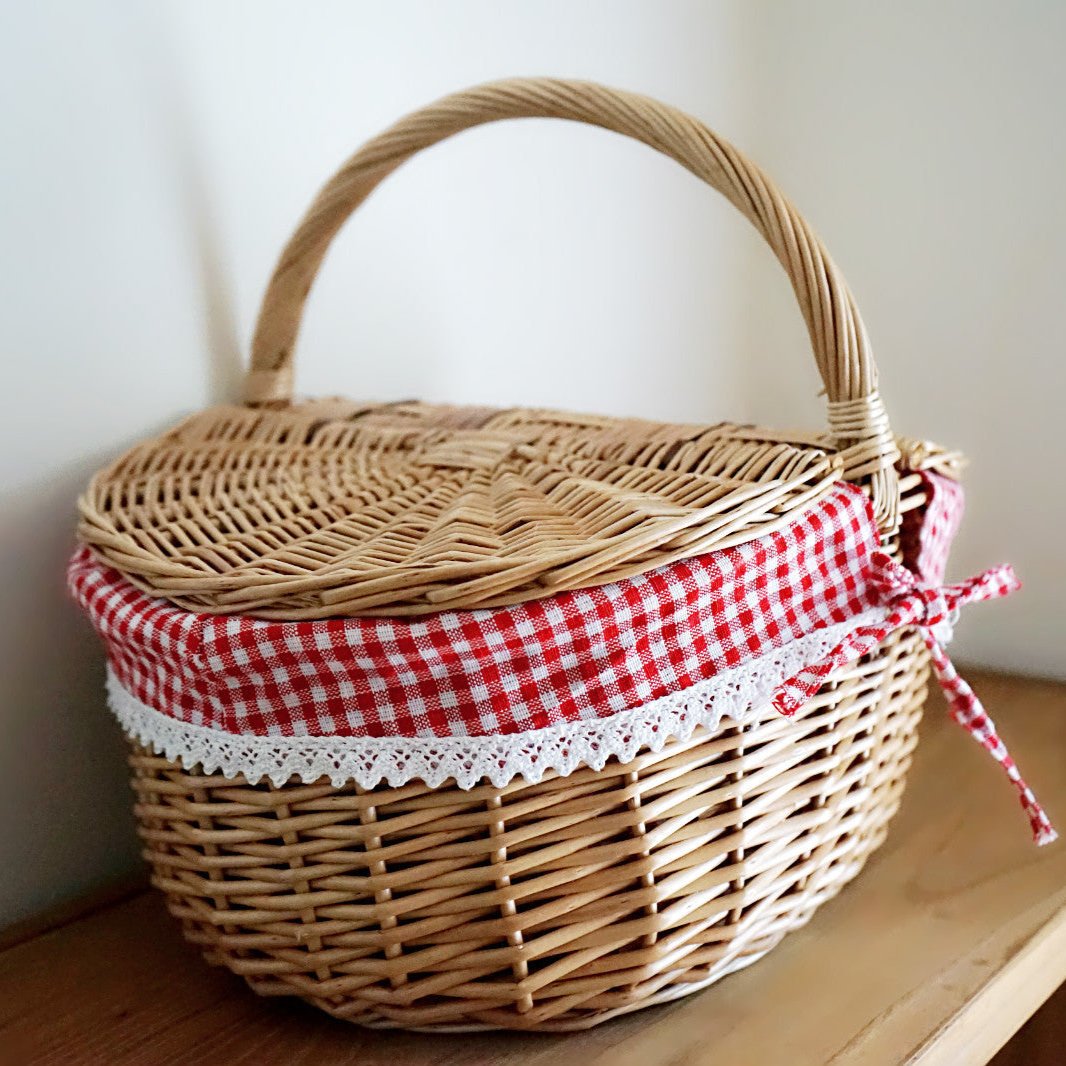 Woven Rattan Shopping Basket