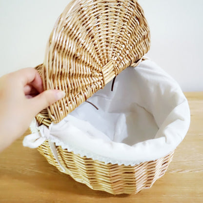 Woven Rattan Shopping Basket