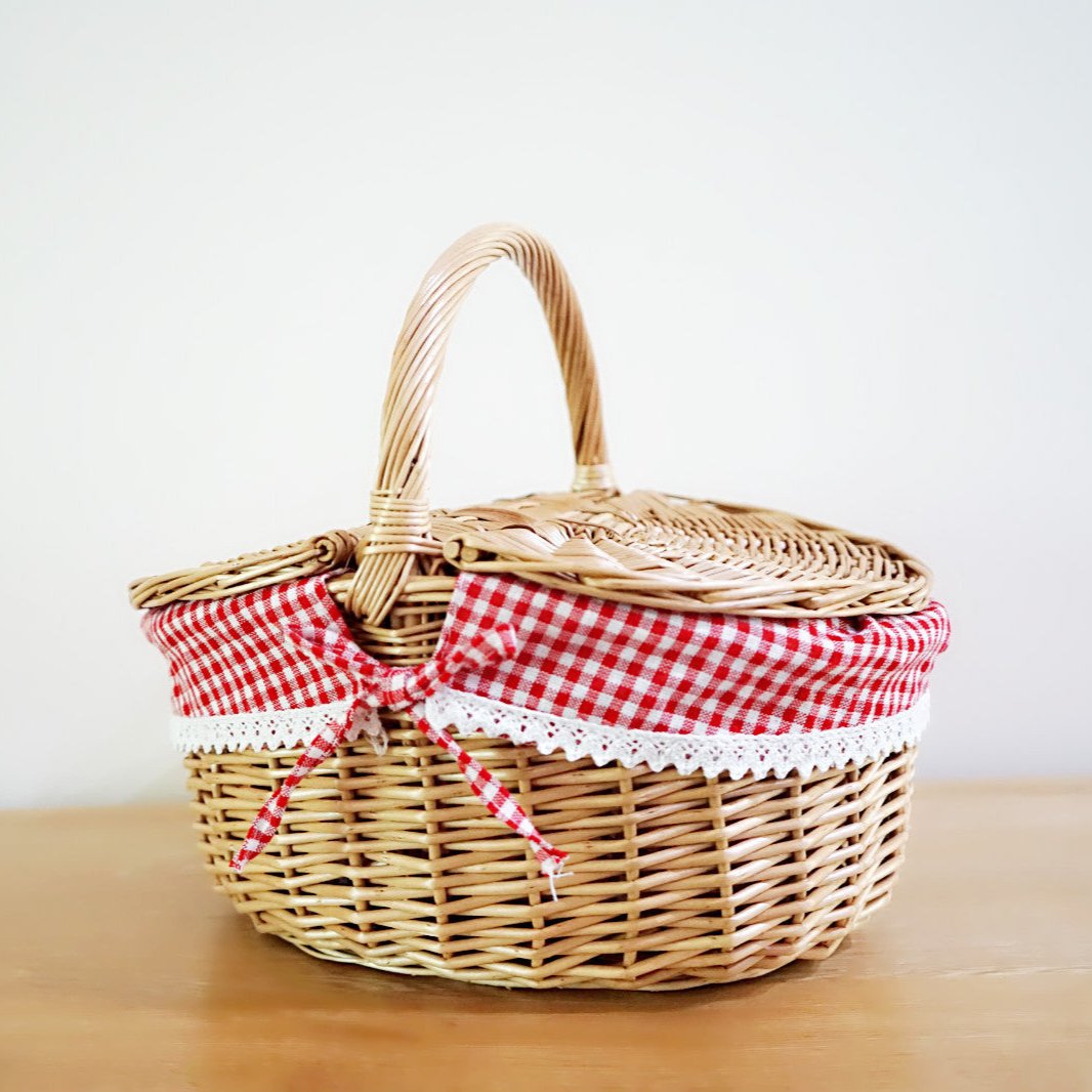 Woven Rattan Shopping Basket