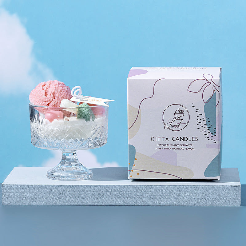 Creative Ice Cream Carved Candle Essential Oil And Hand Gift Box