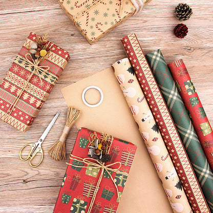 Vintage Christmas Kraft Wrapping Paper Christmas Gift Wrapping Paper